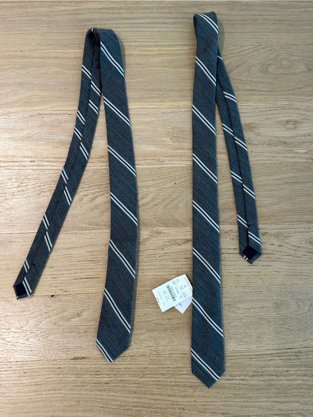 Crewcuts Gray Stripe Slim Tie